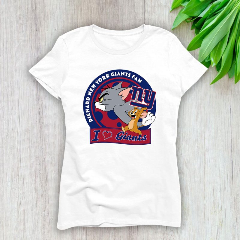Tom And Jerry X New York Giants Team X NFL X American Football Lady Shirt Women Tee TLT6031