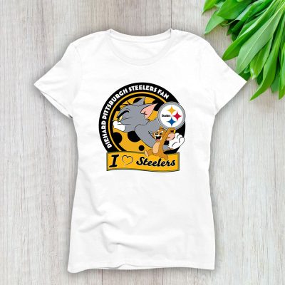 Tom And Jerry X Pittsburgh Steelers Team X NFL X American Football Lady Shirt Women Tee TLT6033