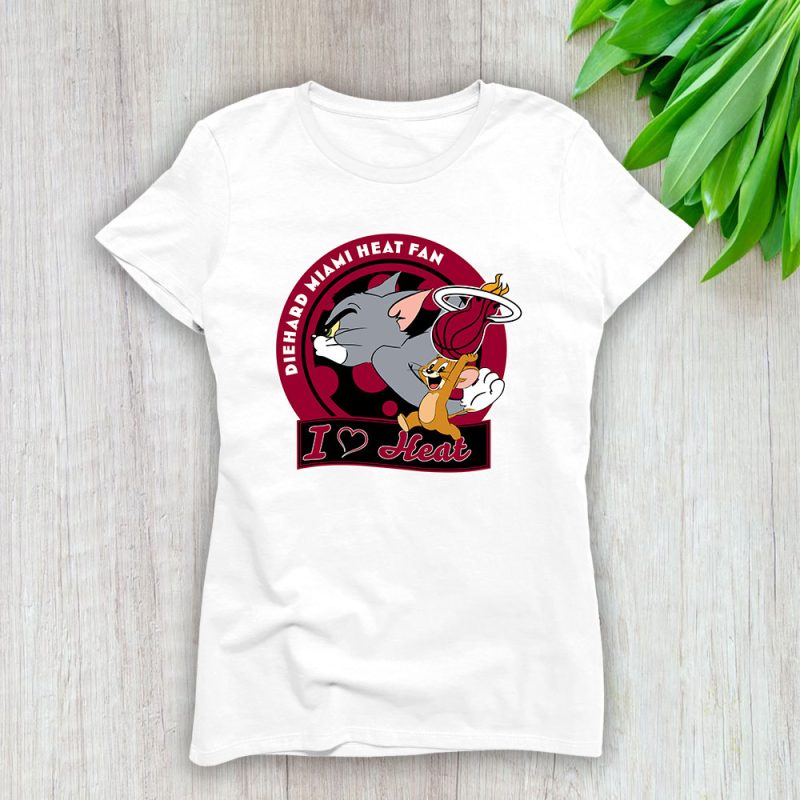 Tom Jerry X Miami Heat Team X NBA X Basketball Lady Shirt Women Tee TLT6023