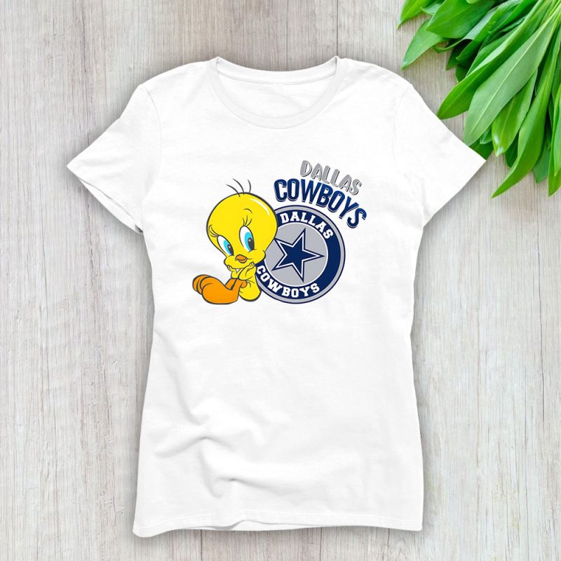 Tweety Bird X A Tale Of Two Kitties X Dallas Cowboys Team NFL American Football Lady Shirt Women Tee TLT6107