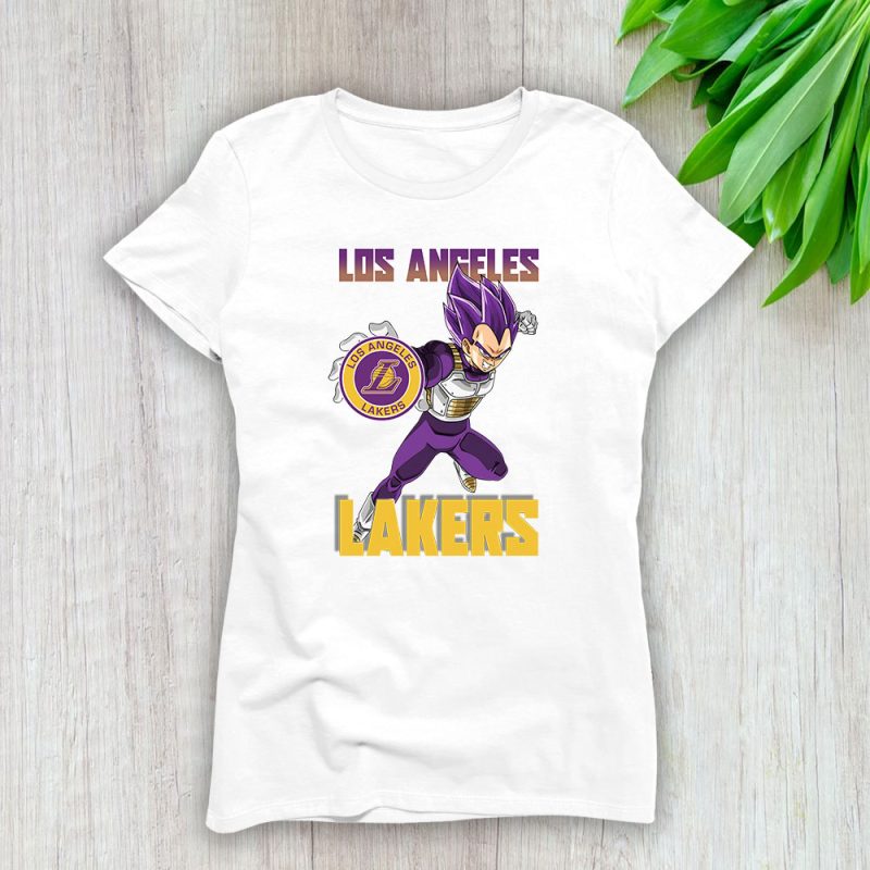 Vegata X Dragon Ball X Los Angeles Lakers Team X NBA X Basketball Lady Shirt Women Tee TLT6122