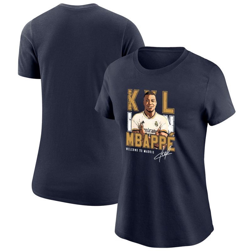 Wellcome Kylian Mbappe X Real Madrid Inspired Fans Lady T-Shirt Cotton Tee TLT6468