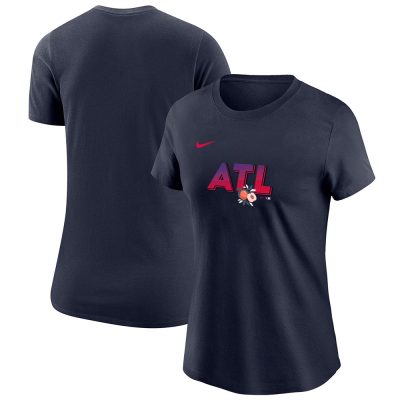 Atlanta Braves Team MLB Baseball X City Connect X Peach State Lady T-Shirt Women Tee LTL9084