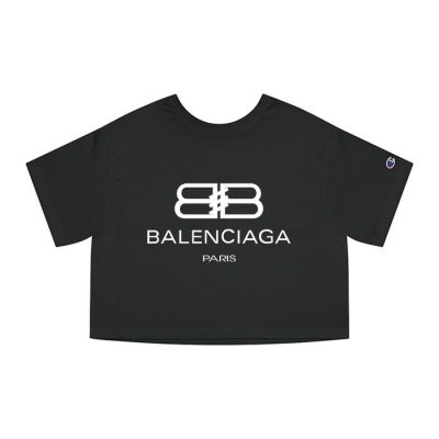 Balenciaga Bb Paris Logo Luxury Champion Lady Crop-Top T-Shirt CTB2421