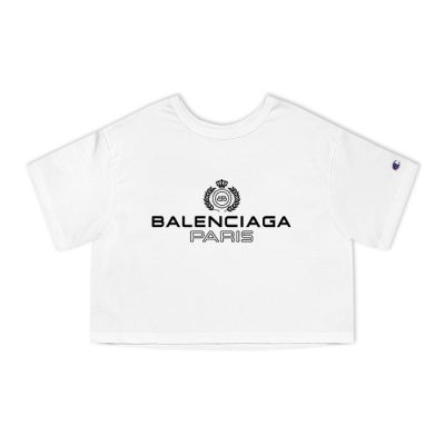 Balenciaga Laurel Paris Logo Luxury Champion Lady Crop-Top T-Shirt CTB2416