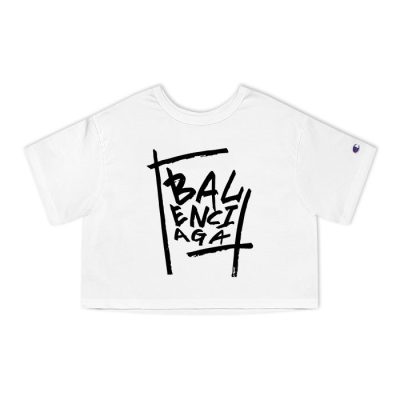 Balenciaga Letter Graffiti Champion Lady Crop-Top T-Shirt CTB2428