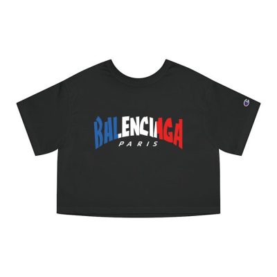 Balenciaga Paris Logo Champion Lady Crop-Top T-Shirt CTB2435