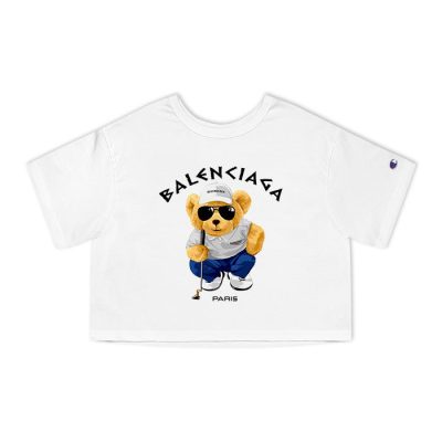 Balenciaga Paris Teddy Bear Logo Champion Lady Crop-Top T-Shirt CTB2437