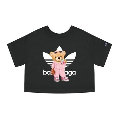 Balenciaga X Adidas Teddy Bear Logo Champion Lady Crop-Top T-Shirt CTB2447