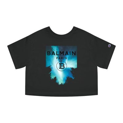 Balmain Moon Print Champion Lady Crop-Top T-Shirt CTB2877