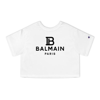 Balmain Paris Logo Champion Lady Crop-Top T-Shirt CTB2834