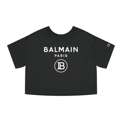 Balmain Paris Logo Champion Lady Crop-Top T-Shirt CTB2835