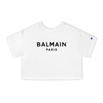 Balmain Paris Logo Champion Lady Crop-Top T-Shirt CTB2836