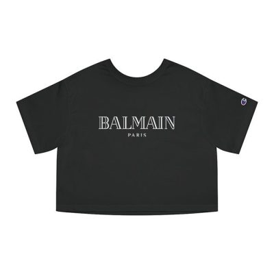 Balmain Paris Logo Champion Lady Crop-Top T-Shirt CTB2838