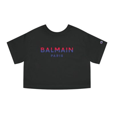 Balmain Paris Logo Champion Lady Crop-Top T-Shirt CTB2839