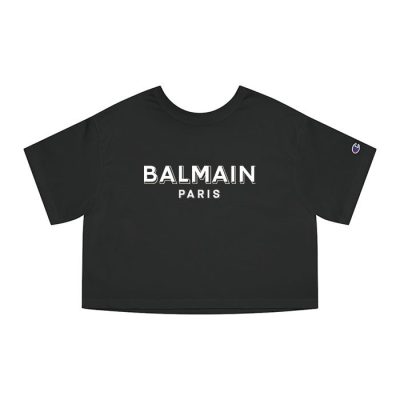 Balmain Paris Logo Champion Lady Crop-Top T-Shirt CTB2858