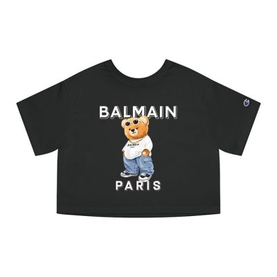 Balmain Paris Teddy Bear Luxury Champion Lady Crop-Top T-Shirt CTB2876