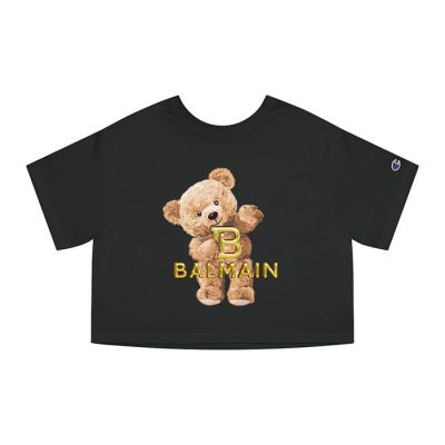 Balmain Teddy Bear Luxury Champion Lady Crop-Top T-Shirt CTB2871