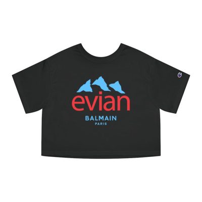 Balmain X Evian Paris Logo Champion Lady Crop-Top T-Shirt CTB2862