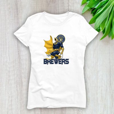 Batman MLB Milwaukee Brewers Lady T-Shirt Women Tee LTL12241