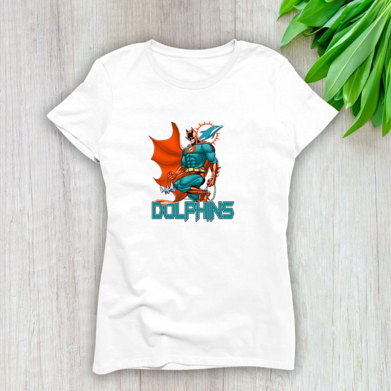 Batman NFL Miami Dolphins Lady T-Shirt Women Tee LTL12244