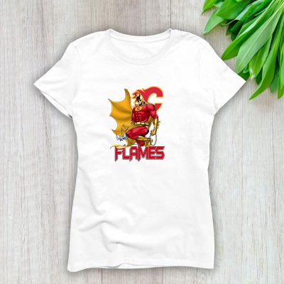 Batman NHL Calgary Flames Lady T-Shirt Women Tee LTL12202