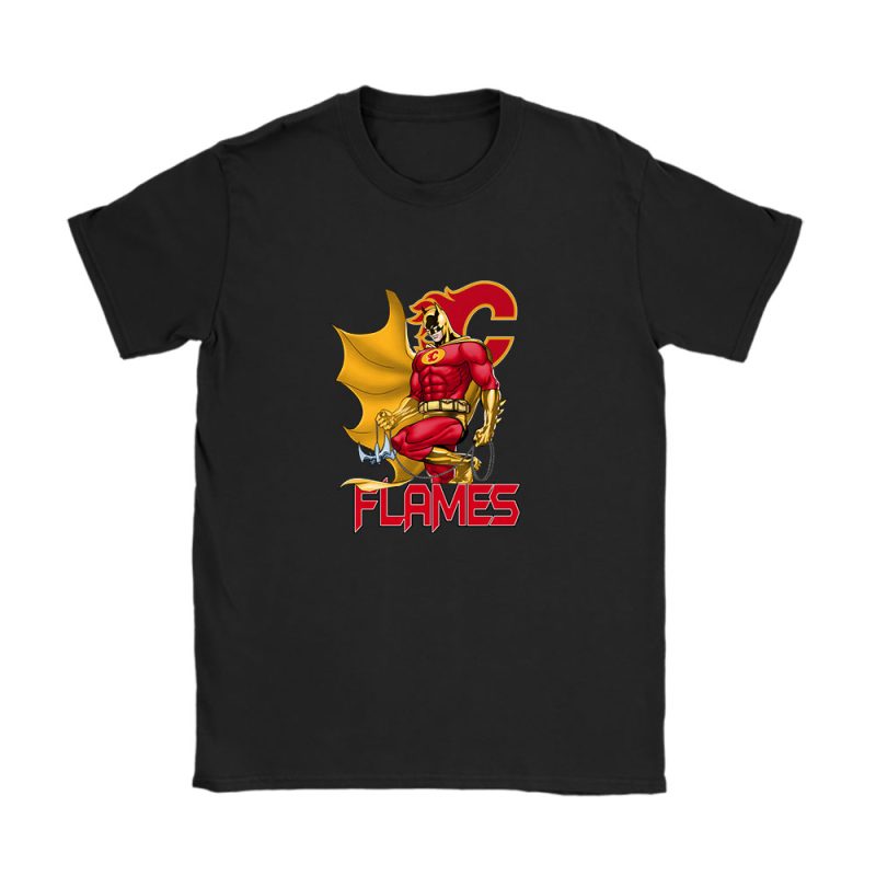 Batman NHL Calgary Flames Unisex T-Shirt Cotton Tee TAT12202