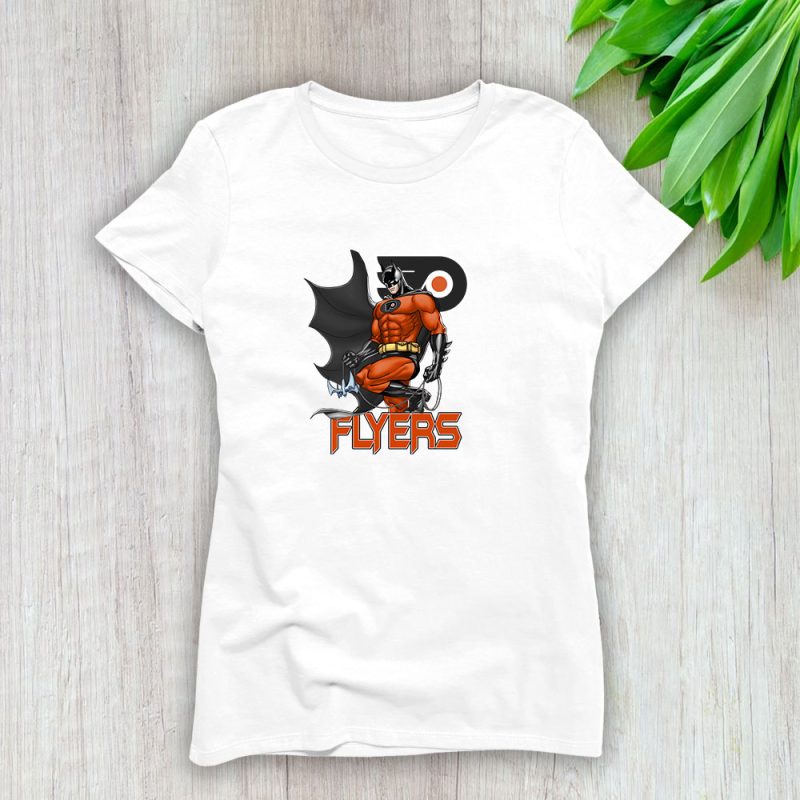 Batman NHL Philadelphia Flyers Lady T-Shirt Women Tee LTL12271