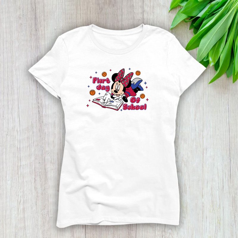 Brooklyn Nets X Welcome Back To School Gift X Minnie Mouse Lady T-Shirt Women Tee LTL9349