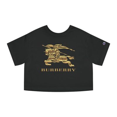 Burberry Logo Gold Luxury Champion Lady Crop-Top T-Shirt CTB2457