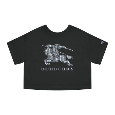 Burberry Logo Silver Luxury Champion Lady Crop-Top T-Shirt CTB2470