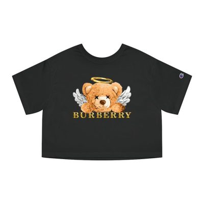 Burberry London Teddy Bear Gold Luxury Champion Lady Crop-Top T-Shirt CTB2466