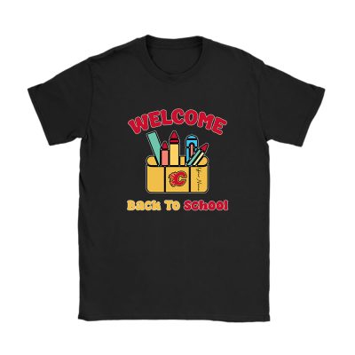 Calgary Flames X Welcome Back To School X Custom Name Unisex T-Shirt Cotton Tee TAT10701