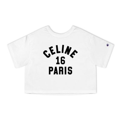 Celine 16 Paris Logo Luxury Champion Lady Crop-Top T-Shirt CTB2783