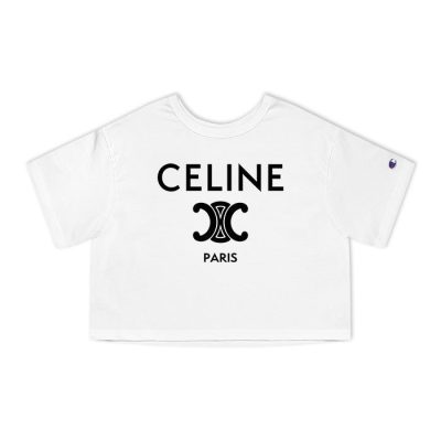 Celine Paris Logo Luxury Champion Lady Crop-Top T-Shirt CTB2778