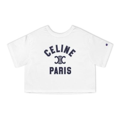 Celine Paris Logo Luxury Champion Lady Crop-Top T-Shirt CTB2782