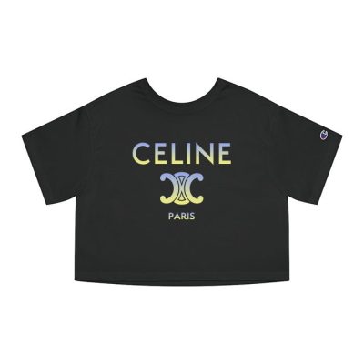 Celine Paris Logo Luxury Champion Lady Crop-Top T-Shirt CTB2784