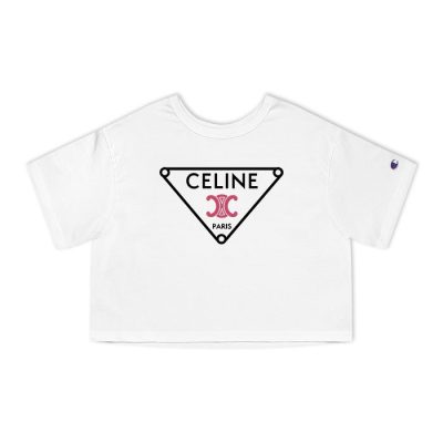 Celine Paris Logo Luxury Champion Lady Crop-Top T-Shirt CTB2792