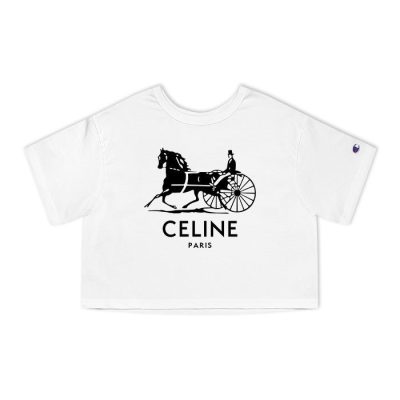 Celine Paris Logo Luxury Champion Lady Crop-Top T-Shirt CTB2793