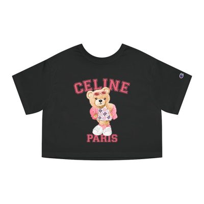 Celine Paris Teddy Bear Luxury Champion Lady Crop-Top T-Shirt CTB2805