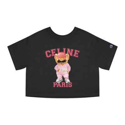 Celine Paris Teddy Bear Luxury Champion Lady Crop-Top T-Shirt CTB2806