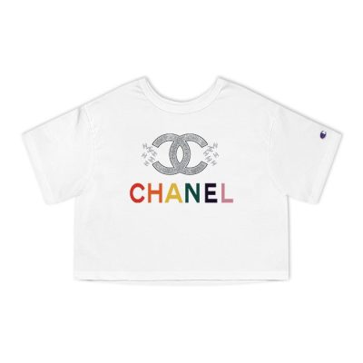 Chanel Glitter Luxury Logo Champion Lady Crop-Top T-Shirt CTB2637