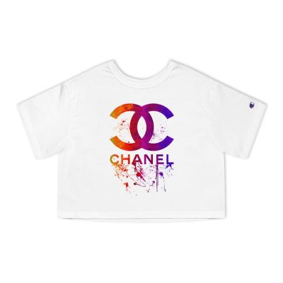 Chanel Original Colorful Logo Champion Lady Crop-Top T-Shirt CTB2635