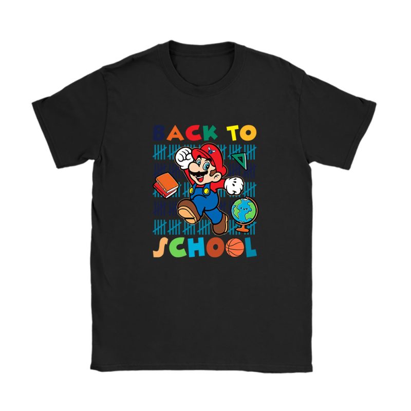 Charlotte Hornets X Welcome Back To School Gift X Mario Unisex T-Shirt Cotton Tee TAT10490