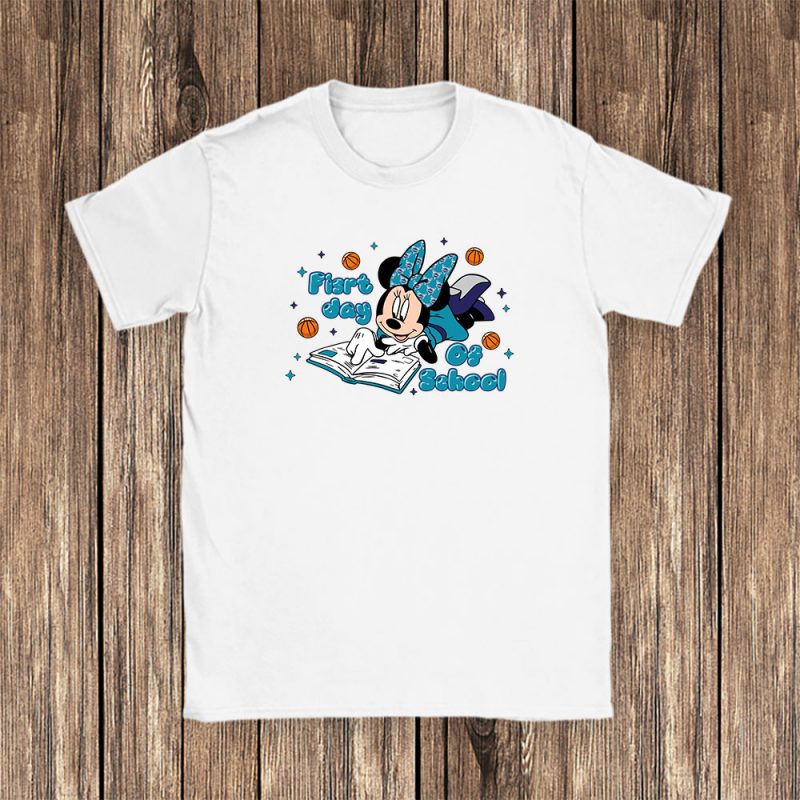 Charlotte Hornets X Welcome Back To School Gift X Minnie Mouse Unisex T-Shirt Cotton Tee TAT9355