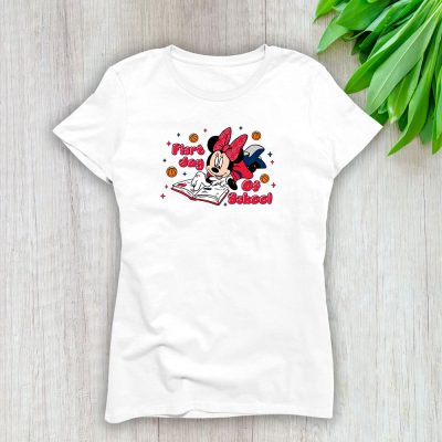 Cleveland Guardians X Welcome Back To School Gift X Minnie Mouse Lady T-Shirt Women Tee LTL11056