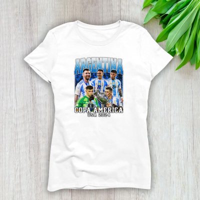 Copa America Ecuador 2024 X Argentina Winner X Defending Champion Lady T-Shirt Women Tee LTL12574