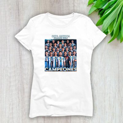 Copa America Usa 2024 X Argentina Winner X Campeones Lady T-Shirt Women Tee LTL12576