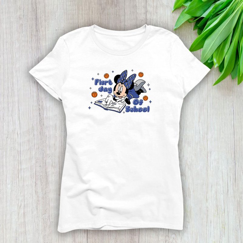 Dallas Mavericks X Welcome Back To School Gift X Minnie Mouse Lady T-Shirt Women Tee LTL9364