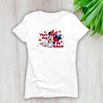 Detroit Pistons X Welcome Back To School Gift X Minnie Mouse Lady T-Shirt Women Tee LTL9368